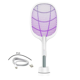 Raquete Elétrica Recarregável Bivolt Mata Pernilongos Moscas Cm21 - 2