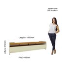 Ver imagem 3 de Rack para TV até 65 Polegadas com Rodízios 180cm 2 Gavetas 2 Nichos Sublime Gelius Móveis