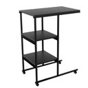 Ver imagem 2 de Mesa Auxiliar Apoio Lateral Aço com Rodinhas Sofá Notebook Preta