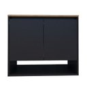 Ver imagem 6 de Gabinete de Banheiro Suspenso 70cm 2 Portas e Nicho Preto e Freijó