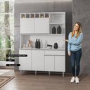 Ver imagem 5 de Kit Cozinha Compacta Alice 130cm Com 6 Portas e 1 Gaveta Branco - Desk Design