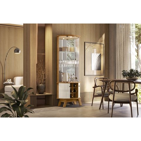 Cristaleira Adega Marina Naturale Off White - Madetec