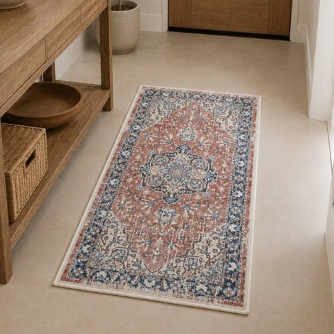 Passadeira Antiderrapante Corredor Persa Belga Classico Miro:05 Vermelho/0,60x1,20m