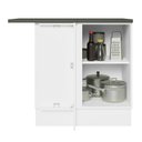 Ver imagem 4 de Balcão de Canto Armário de Cozinha 100% MDF 1 Porta Branco/Rustic Acordes Madesa