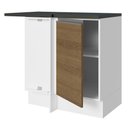 Ver imagem 6 de Balcão de Canto Armário de Cozinha 100% MDF 1 Porta Branco/Rustic Acordes Madesa