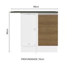 Ver imagem 3 de Balcão de Canto Armário de Cozinha 100% MDF 1 Porta Branco/Rustic Acordes Madesa