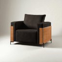 Ver imagem 6 de Poltrona Luxo Metal Madeira Maciça Heitor Preto