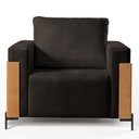 Ver imagem 4 de Poltrona Luxo Metal Madeira Maciça Heitor Preto