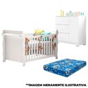 Ver imagem 1 de Berço Americano Lara e Cômoda Infantil Duda Branco Brilho com Colchão – Phoenix Baby