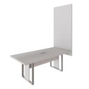 Ver imagem 2 de Mesa de Reunião Design Industrial 2,00 m com Caixa de Tomadas e Painel para TV F5 Office Cor:Cinza