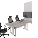Ver imagem 4 de Mesa de Reunião Design Industrial 2,00 m com Caixa de Tomadas e Painel para TV F5 Office Cor:Cinza