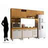 Armário de Cozinha Compacta Malta com Detalhes Ripado - Freijó/ripado/off Acetinado Poliman - 3