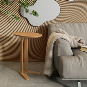 Mesa Auxiliar Lateral Oval 60cm 100% MDF
