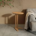 Ver imagem 1 de Mesa Auxiliar Lateral Orgânica Oval 100% MDF 60cm Marrom