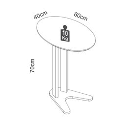 Mesa Lateral Oval 60cm - 3