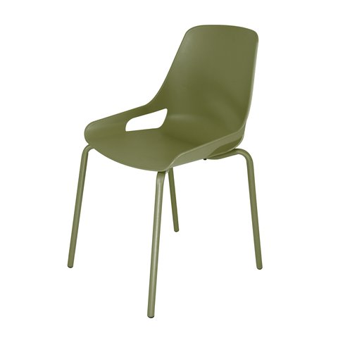 Cadeira Aproximação Interlocutor Fixa Beau Com 4 pés de Aço Tubular Verde Rhodes