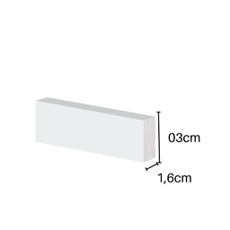 Rodameio Poliestireno 03cm Liso Branco 30003 Arquitech - 2