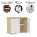 Ver imagem 6 de Mesa de Reuniao Escritorio 205x91 cm e Balcao 2 Portas 90 cm Carvalho Branco Artany