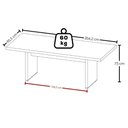 Ver imagem 3 de Mesa de Reuniao Escritorio 205x91 cm e Balcao 2 Portas 90 cm Carvalho Branco Artany