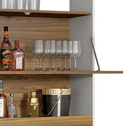 Estante Adega Multiuso 1 Porta Mood Branco/Lâmina Mel - PR Móveis - 4