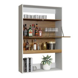 Estante Adega Multiuso 1 Porta Mood Branco/Lâmina Mel - PR Móveis - 3