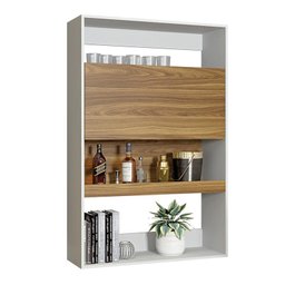 Estante Adega Multiuso 1 Porta Mood Branco/Lâmina Mel - PR Móveis - 1