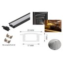 Ver imagem 7 de Perfil Alumínio Embutir Led Gesso Marcenaria Slim Preto 1m Woodglass Embutir preto 1m