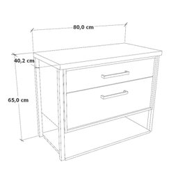 Gabinete Suspenso para Banheiro 80cm 2 Gavetas Isabela  - 3