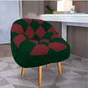 Ver imagem 2 de Kit 02 Poltrona Paloma Escritório Sala Pé Palito Suede Verde e Suede Vinho - Dominic Decor