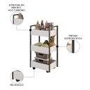 Ver imagem 3 de Carrinho Gourmet de Apoio Industrial 3 Prateleiras Liss M24 Branco/preto - Mpozenato