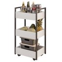 Ver imagem 2 de Carrinho Gourmet de Apoio Industrial 3 Prateleiras Liss M24 Branco/preto - Mpozenato