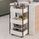 Ver imagem 2 de Carrinho Gourmet de Apoio Industrial 3 Prateleiras Liss M24 Branco/preto - Mpozenato