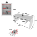 Ver imagem 4 de Conjunto Mesa de Escritório 3 Gavetas com Armário de 2 Portas Branco