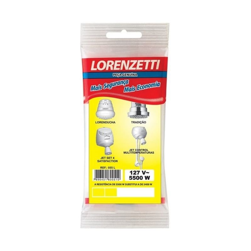 RESISTÊNCIA TRADICÃO, JET SET 4, LORENDUCHA E JET CONTROL - 127V X 5500W LORENZETTI - 5