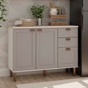 Ver mais imagens de Cozinha Completa Modulada 6 Peças 100% MDF Iluminata Cinza/Branco/Fendi