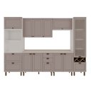 Ver imagem 2 de Cozinha Completa Modulada 6 Peças 100% MDF Iluminata Cinza/Branco/Fendi