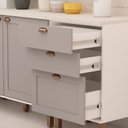 Ver imagem 5 de Cozinha Completa Modulada 6 Peças 100% MDF Iluminata Cinza/Branco/Fendi