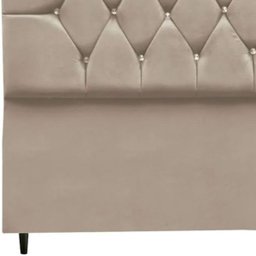 Cabeceira Cama Box Estofada Solteiro 90cm Geovana Suede Bege - 5