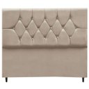 Ver imagem 1 de Cabeceira Cama Box Estofada Solteiro 90cm Geovana Suede Bege