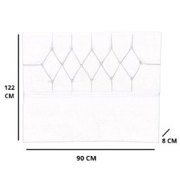 Cabeceira Cama Box Estofada Solteiro 90cm Geovana Suede Bege - 4
