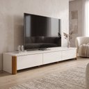 Ver imagem 1 de Rack 220cm para TV até 84 Polegadas 3 Gavetas Pés em Madeira Maciça Monaco