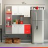 Kit Armário de Cozinha Suspensa Branco Vermelho Carolina 197x136 Cm MDP 0591 - PRIME - 2