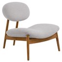 Ver imagem 1 de Poltrona Decorativa Yves Base Madeira Castanho Cinza Claro - Nexta Casa