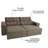 Sofá 2 Lugares Retrátil Reclinável 230cm com Molas Astro Icea New - 5