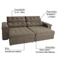Ver imagem 4 de Sofá 2 Lugares Retrátil Reclinável 230cm com Molas Astro Icea New
