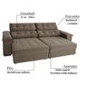 Sofá 2 Lugares Retrátil Reclinável 230cm com Molas Astro Icea New - 4