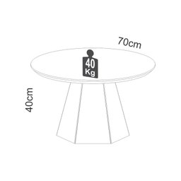 Mesa de Centro Hexagonal 70cm 100% MDF - 3