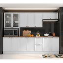 Ver imagem 1 de Cozinha Completa Modulada 12 Portas 2 Gavetas 1 Nicho para Forno Poliman Móveis Branco