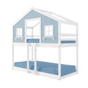 Ver imagem 2 de Beliche Montessoriano Casinha Dos Sonhos Madeira Maciça Branco/ Azul Housin