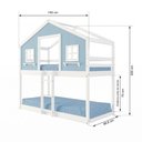 Ver imagem 3 de Beliche Montessoriano Casinha Dos Sonhos Madeira Maciça Branco/ Azul Housin